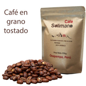 Café en grano tostado, sobre tri-laminado. 250g
