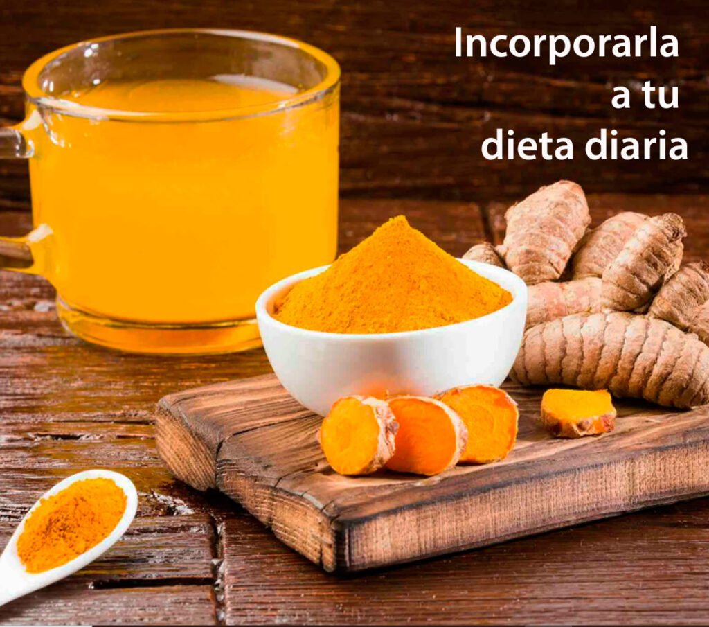cúrcuma en polvo, antiinflamatorio 100% natural, incorpórala a tu dieta diaria.