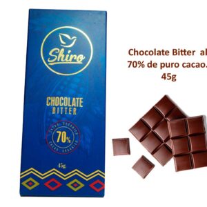 Chocolate bitter 70% de puro cacao, delicioso y saludable.